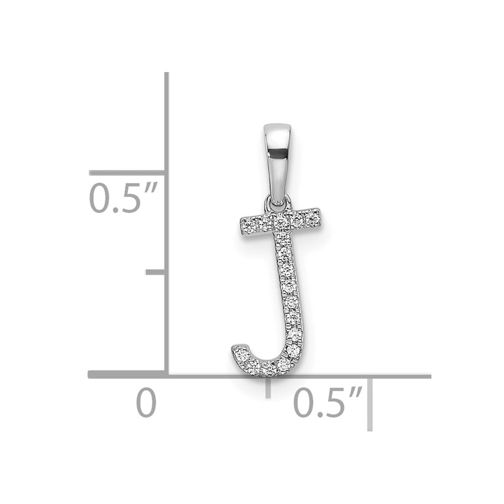 Diamond Letter J Initial Pendant - WBC