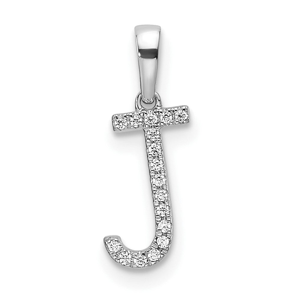 Diamond Letter J Initial Pendant - WBC
