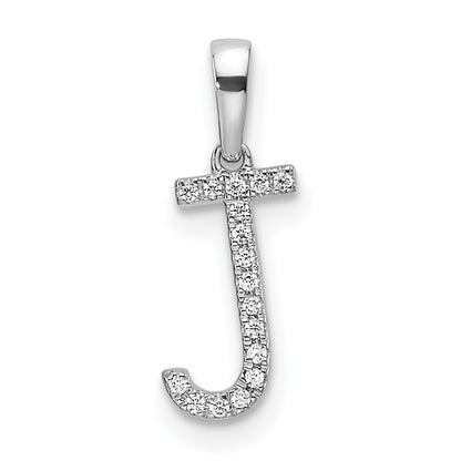 Diamond Letter J Initial Pendant - WBC