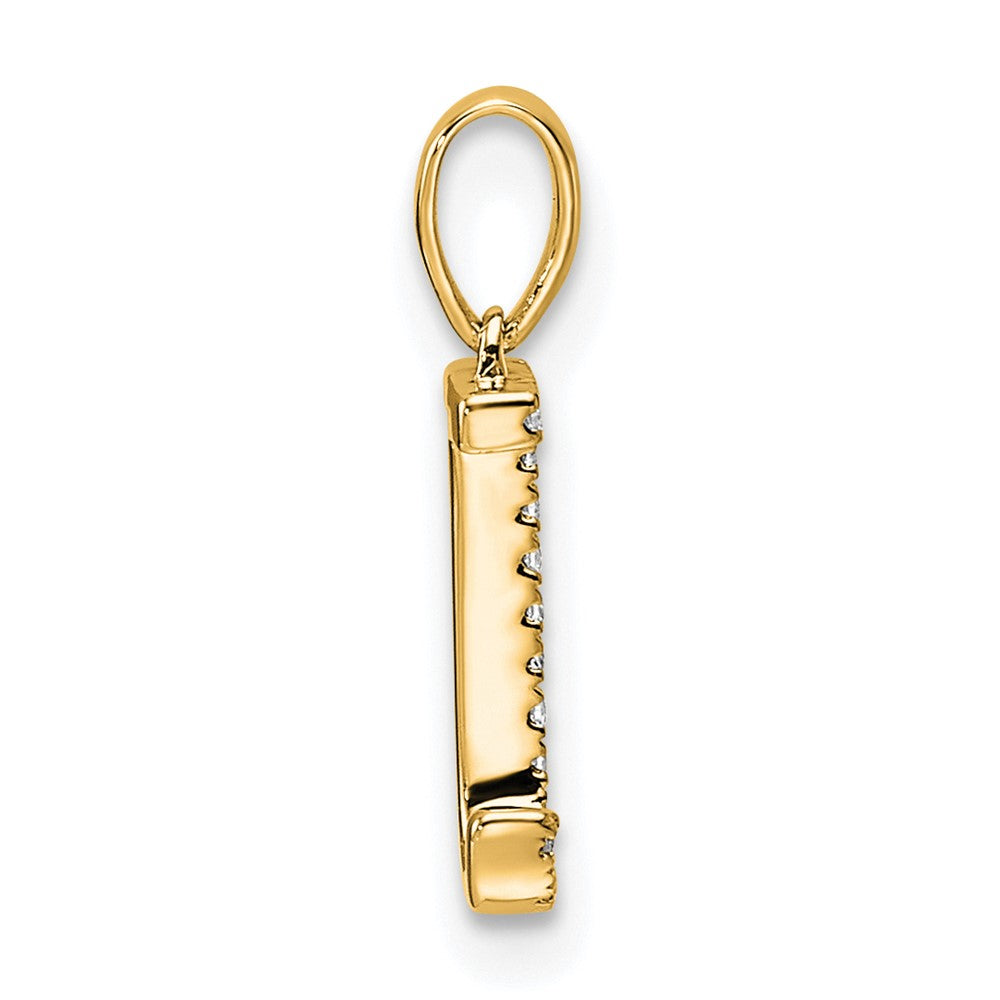 Diamond Letter J Initial Pendant - WBC