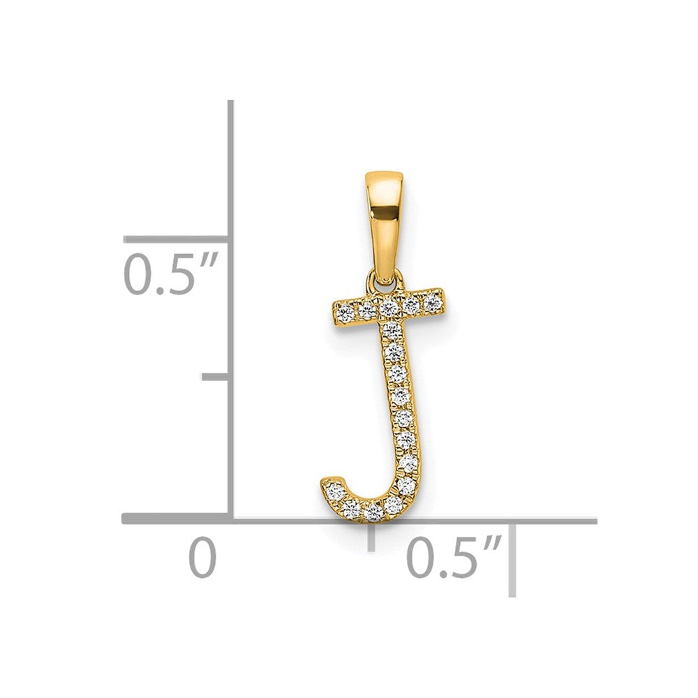 Diamond Letter J Initial Pendant - WBC
