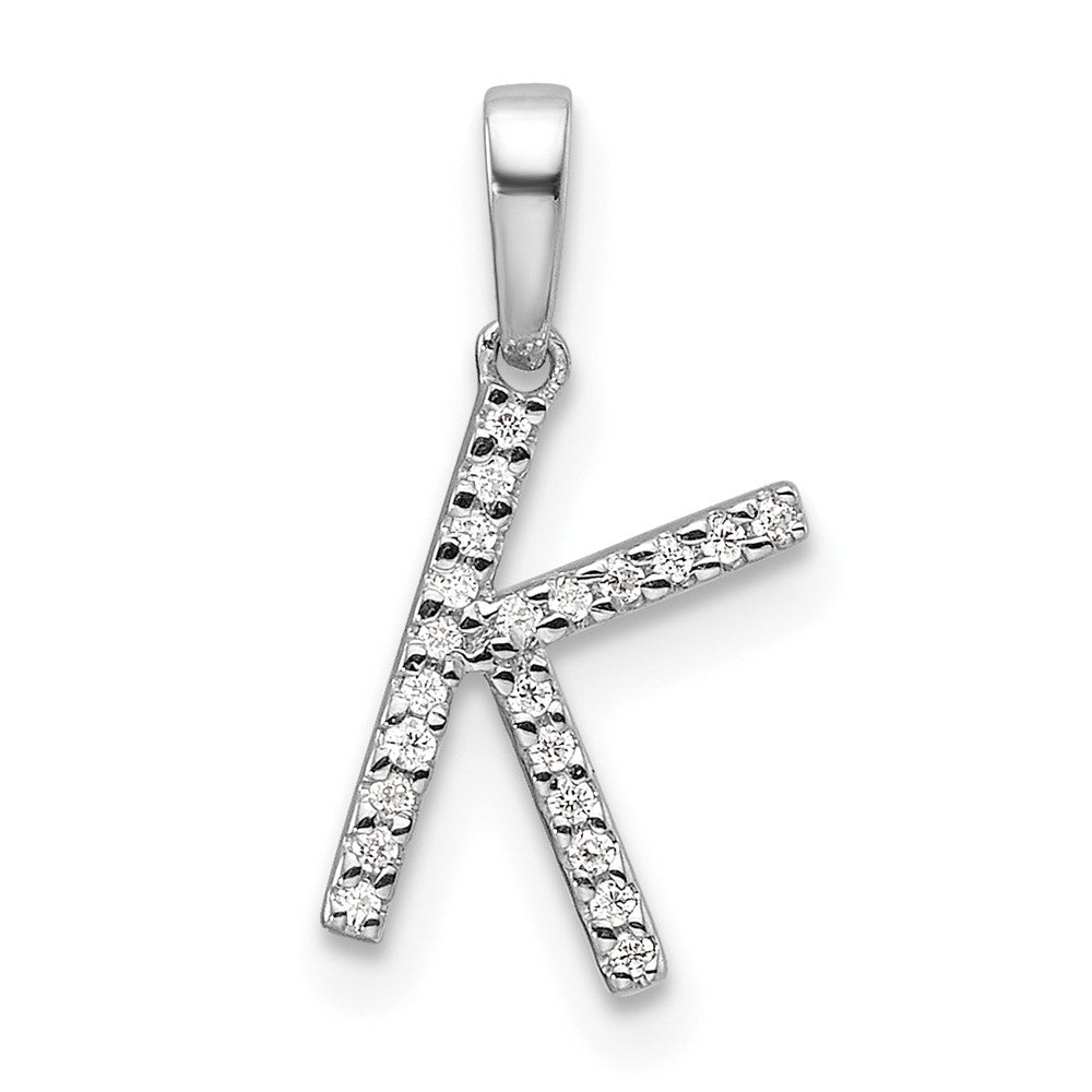 Diamond Letter K Initial Pendant - WBC