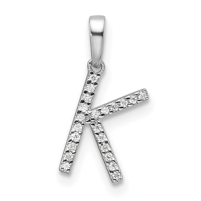Diamond Letter K Initial Pendant - WBC