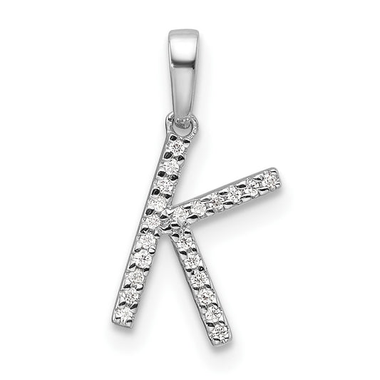 Diamond Letter K Initial Pendant - WBC