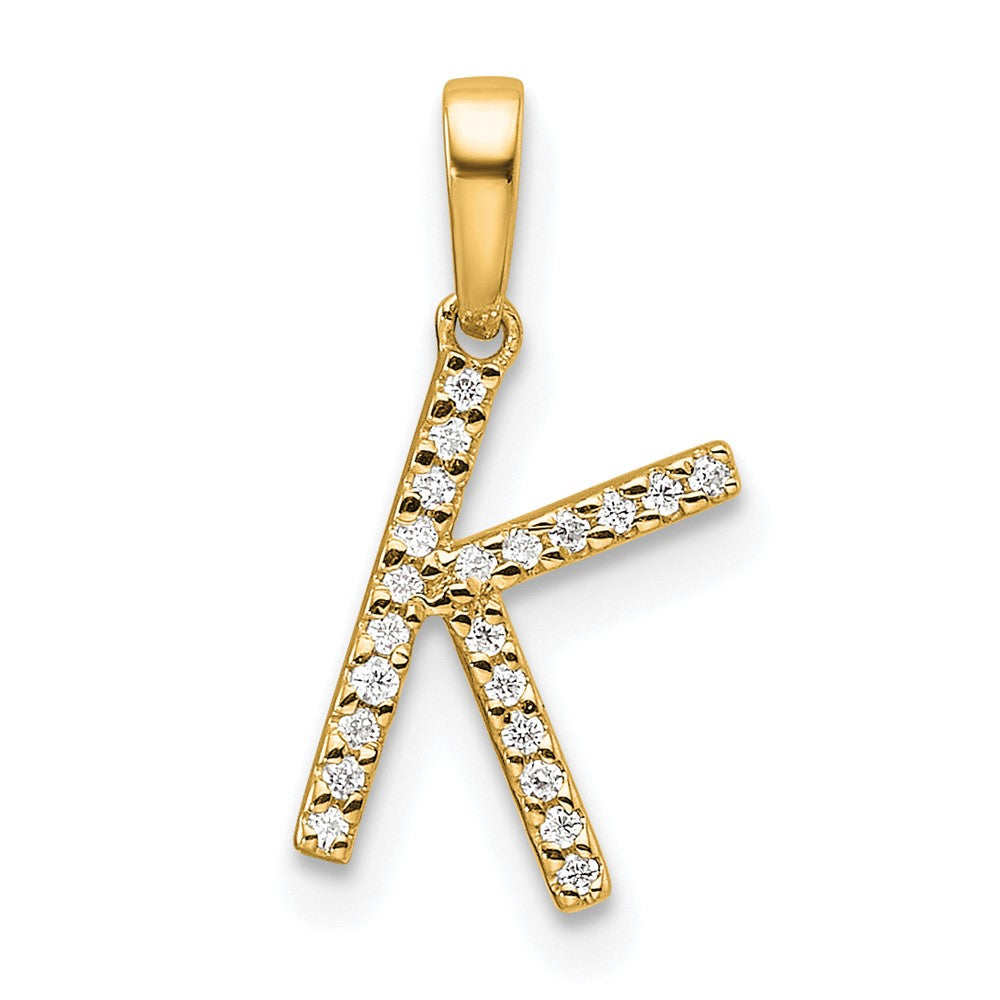 Diamond Letter K Initial Pendant - WBC