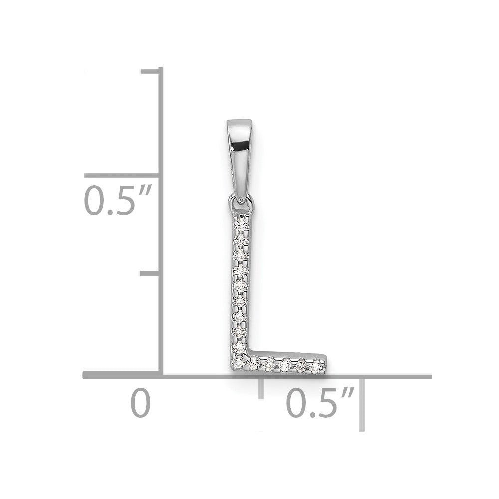 Diamond Letter L Initial Pendant - WBC