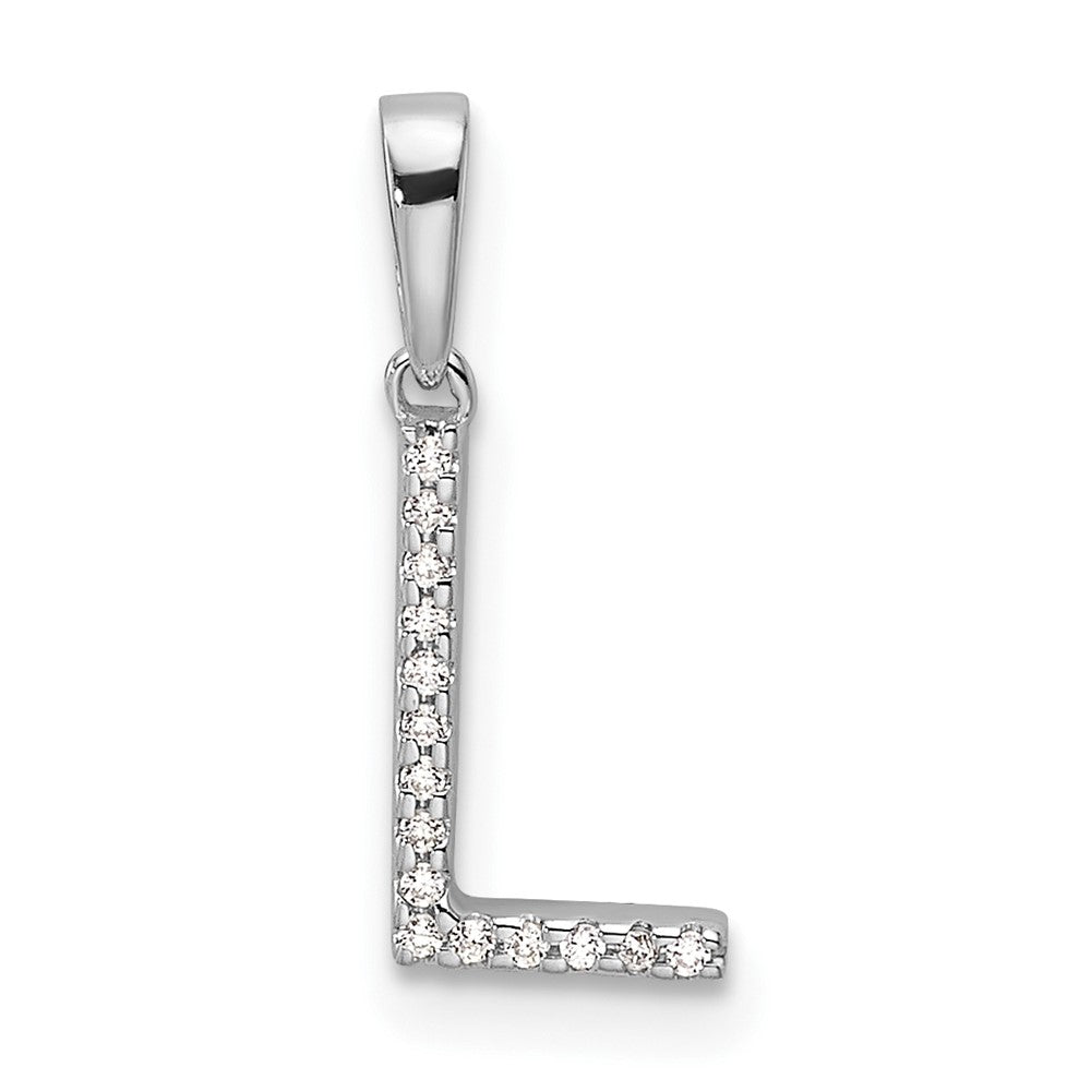 Diamond Letter L Initial Pendant - WBC