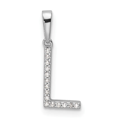 Diamond Letter L Initial Pendant - WBC