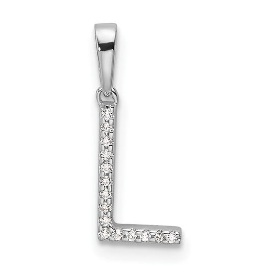Diamond Letter L Initial Pendant - WBC