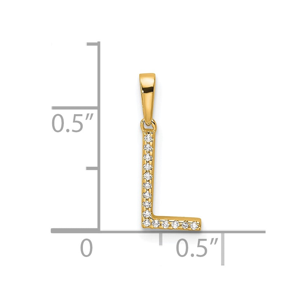 Diamond Letter L Initial Pendant - WBC