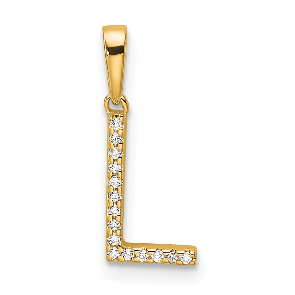 Diamond Letter L Initial Pendant - WBC
