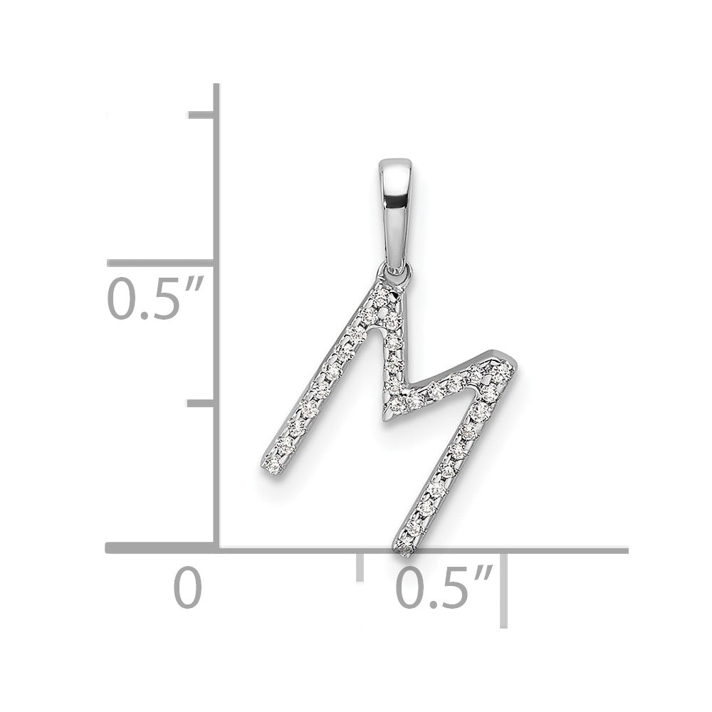 Diamond Letter M Initial Pendant - WBC