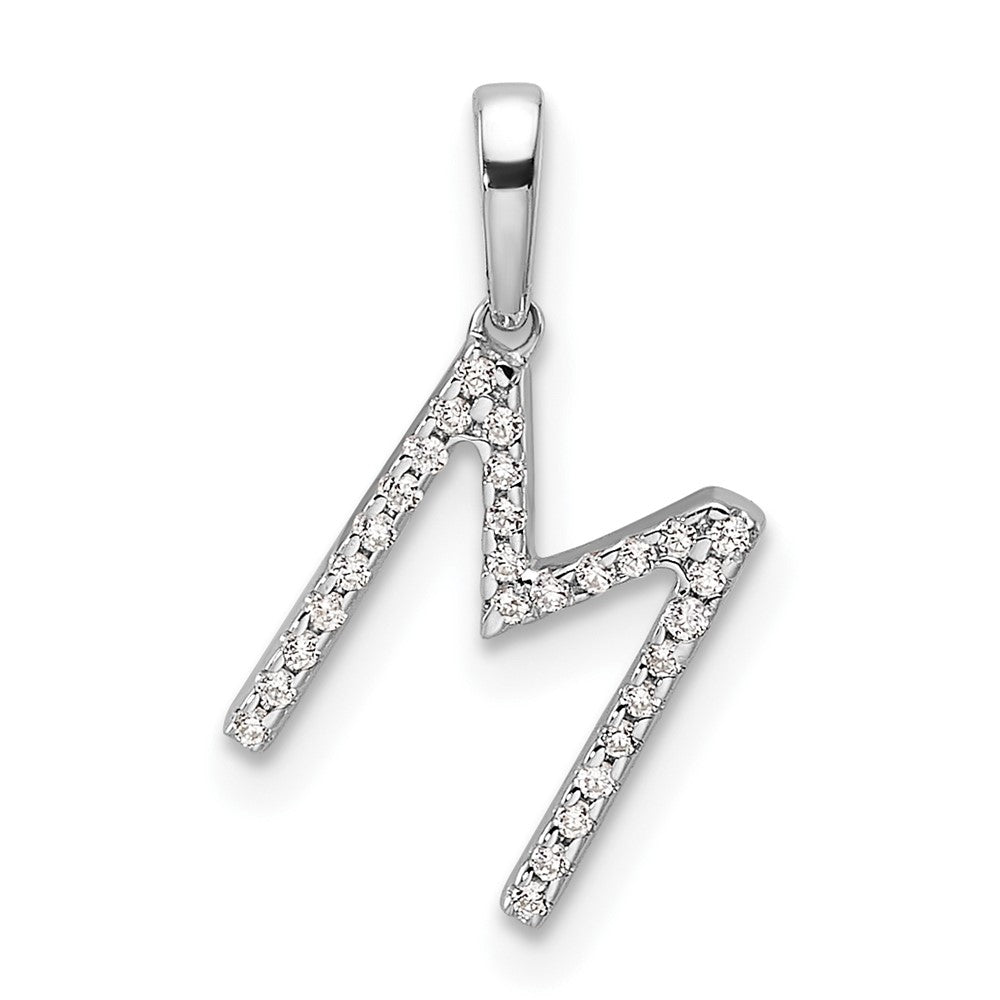 Diamond Letter M Initial Pendant - WBC