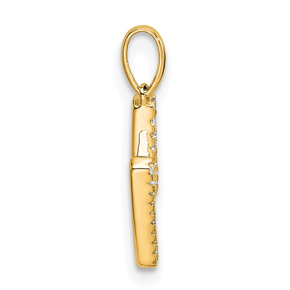 Diamond Letter M Initial Pendant - WBC