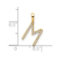 Diamond Letter M Initial Pendant - WBC