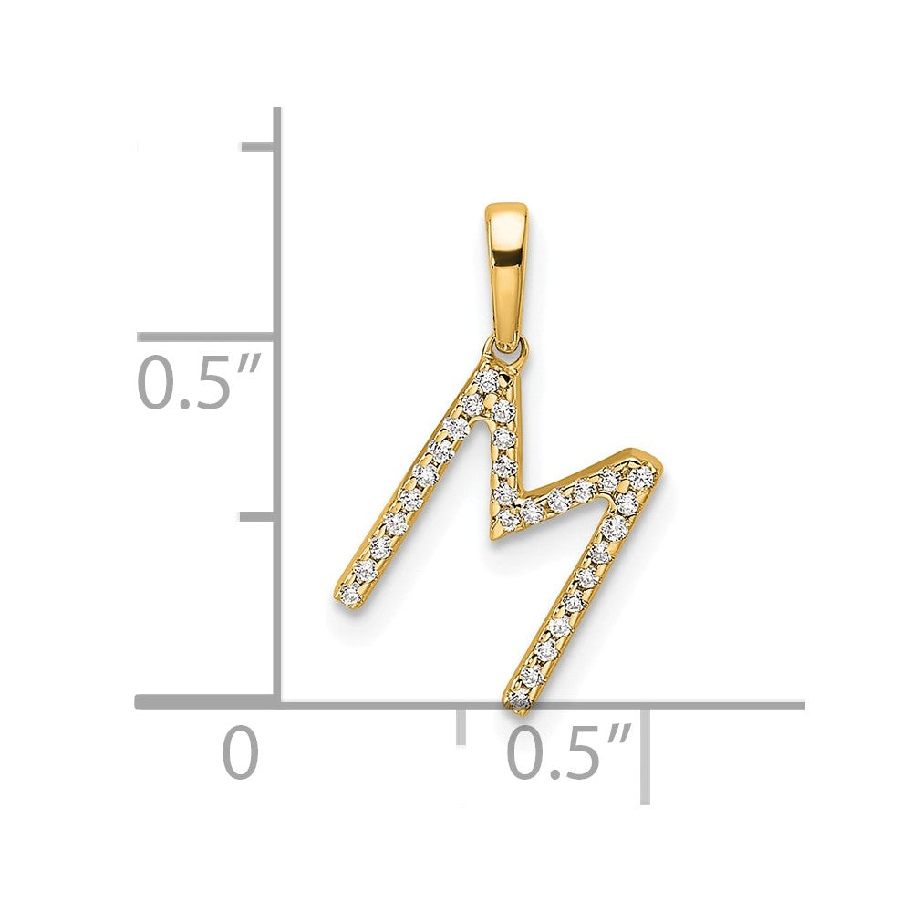 Diamond Letter M Initial Pendant - WBC