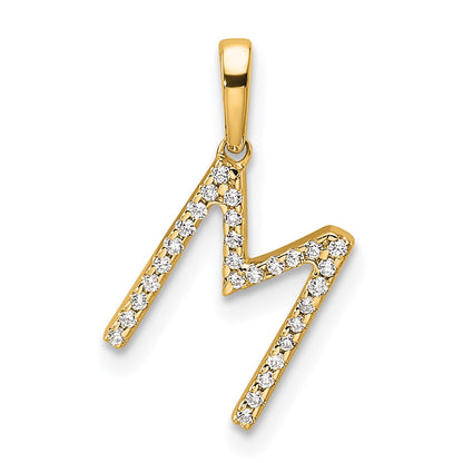 Diamond Letter M Initial Pendant - WBC