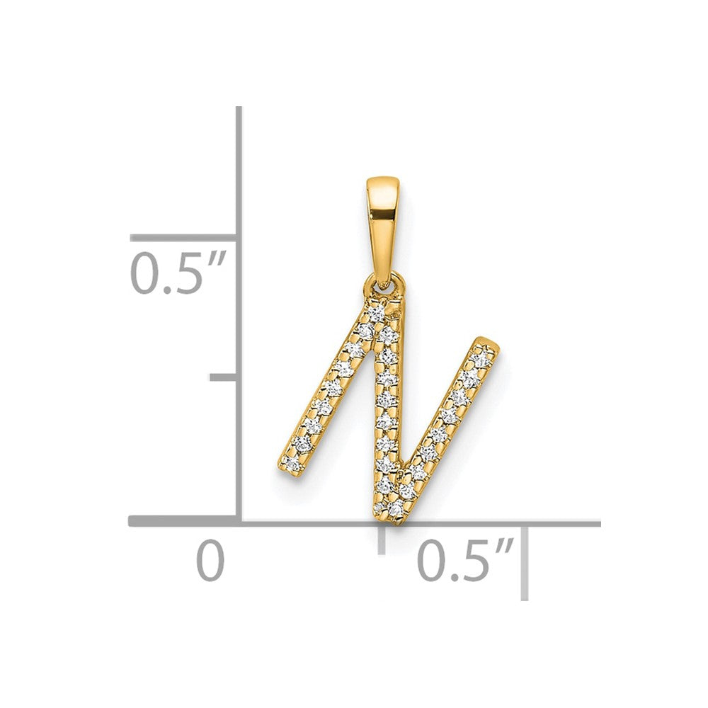 Diamond Letter N Initial Pendant - WBC