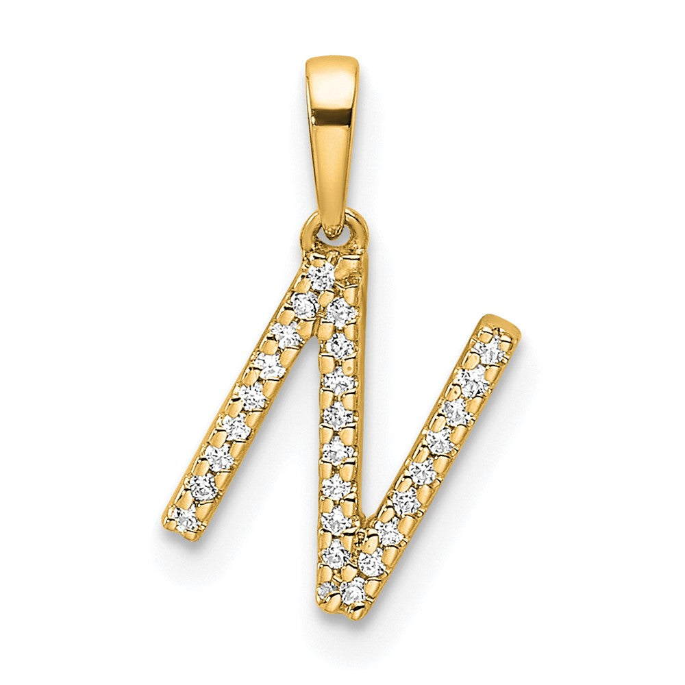 Diamond Letter N Initial Pendant - WBC
