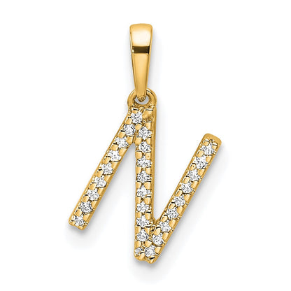 Diamond Letter N Initial Pendant - WBC