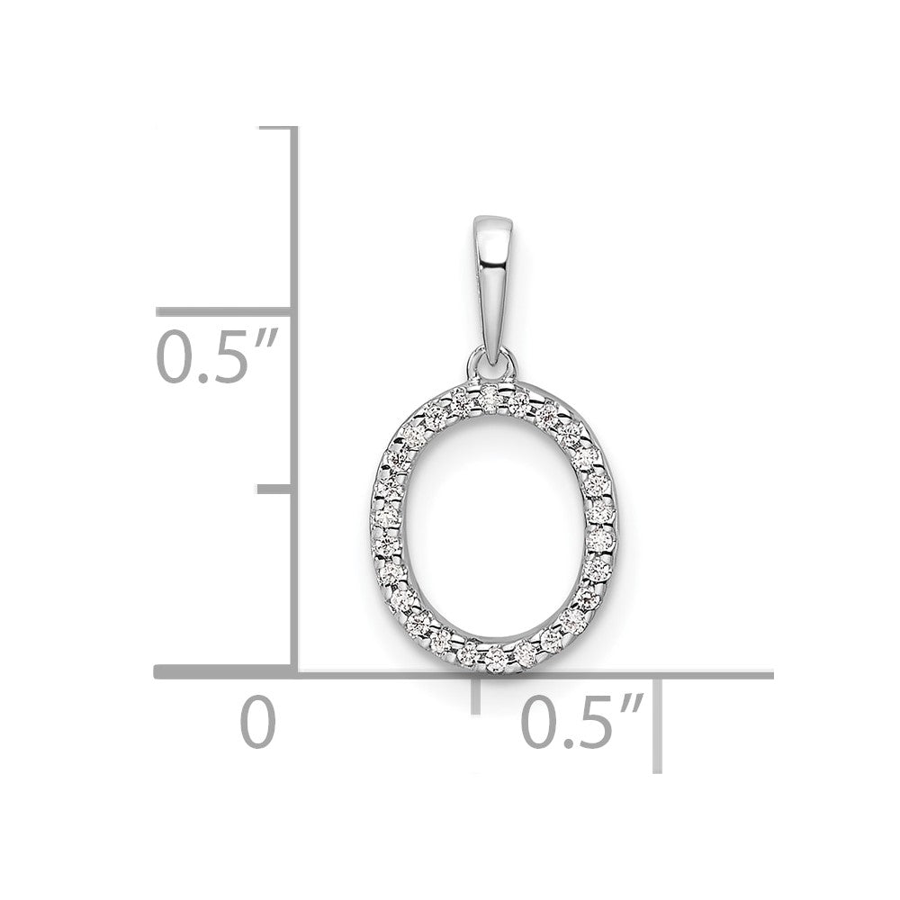 Diamond Letter O Initial Pendant - WBC