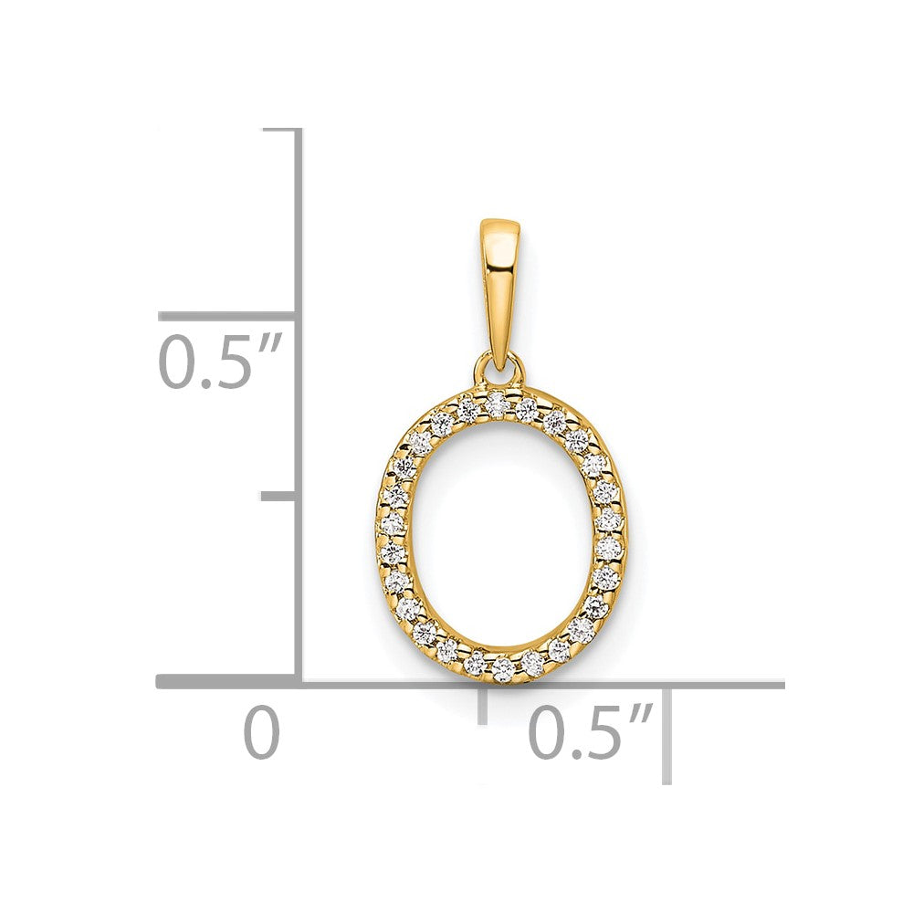 Diamond Letter O Initial Pendant - WBC