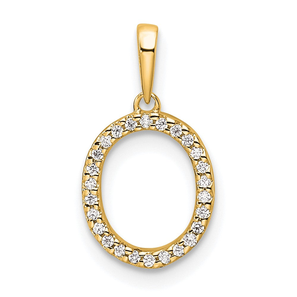 Diamond Letter O Initial Pendant - WBC