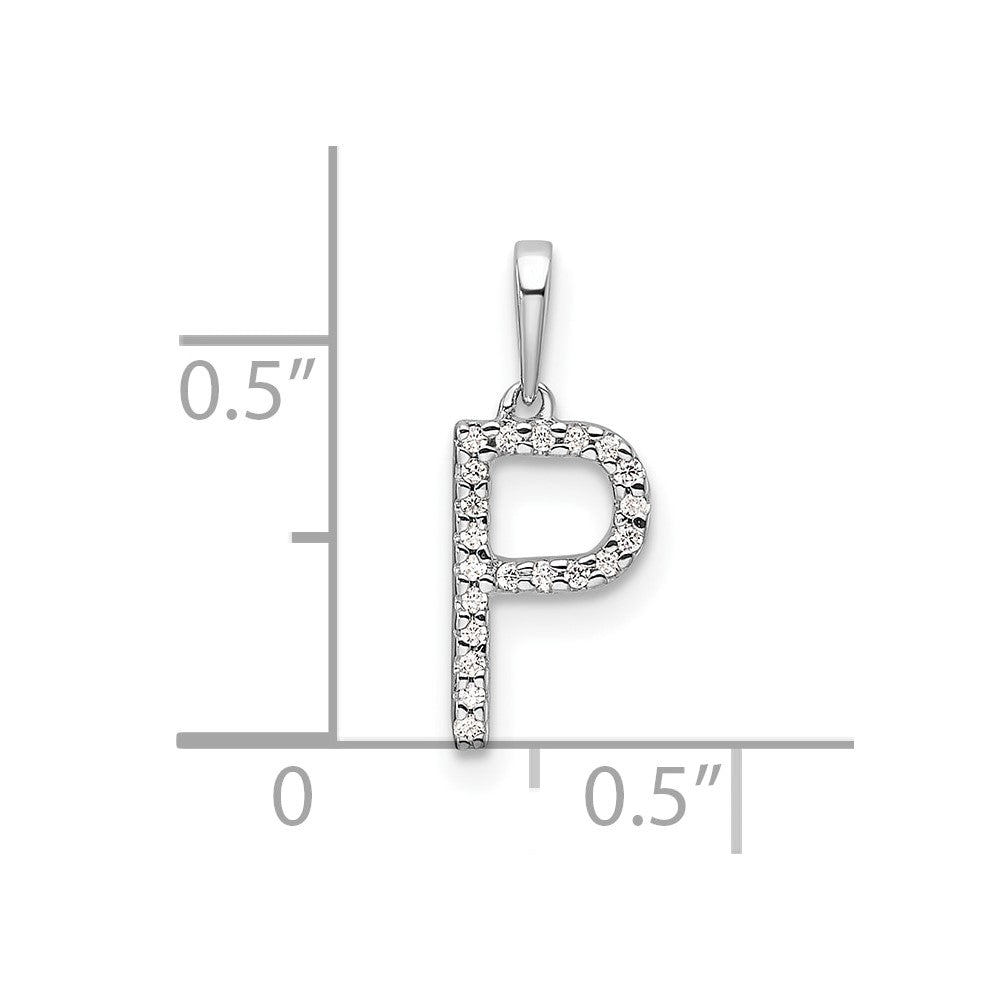Diamond Letter P Initial Pendant - WBC