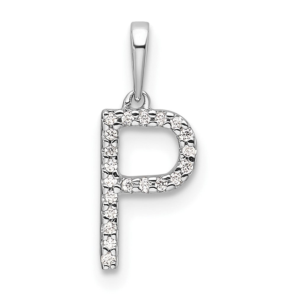 Diamond Letter P Initial Pendant - WBC