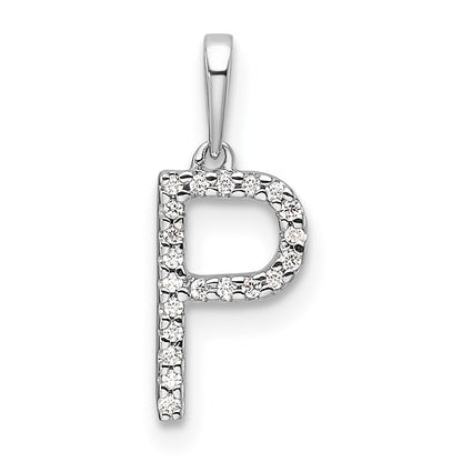 Diamond Letter P Initial Pendant - WBC