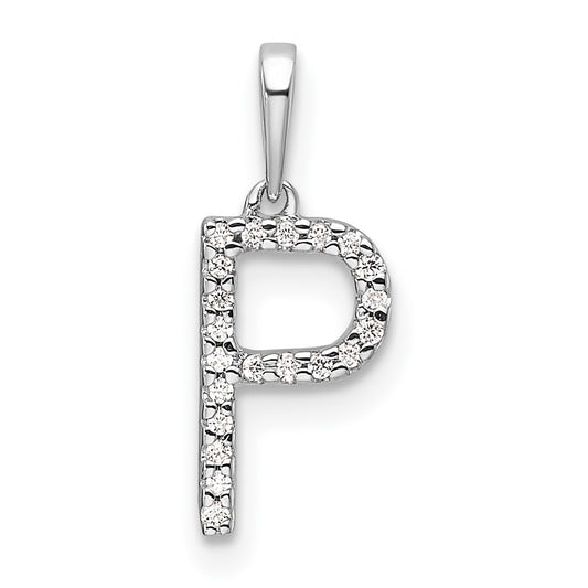 Diamond Letter P Initial Pendant - WBC