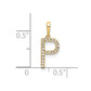 Diamond Letter P Initial Pendant - WBC