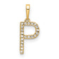 Diamond Letter P Initial Pendant - WBC