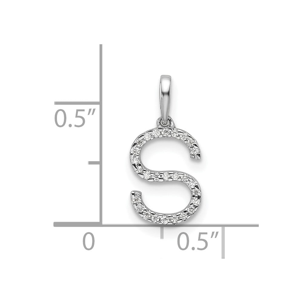 Diamond Letter S Initial Pendant - WBC