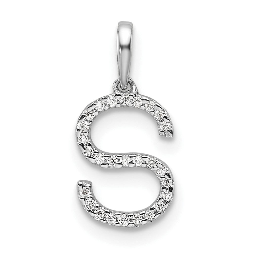 Diamond Letter S Initial Pendant - WBC