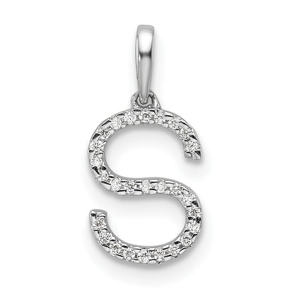 Diamond Letter S Initial Pendant - WBC
