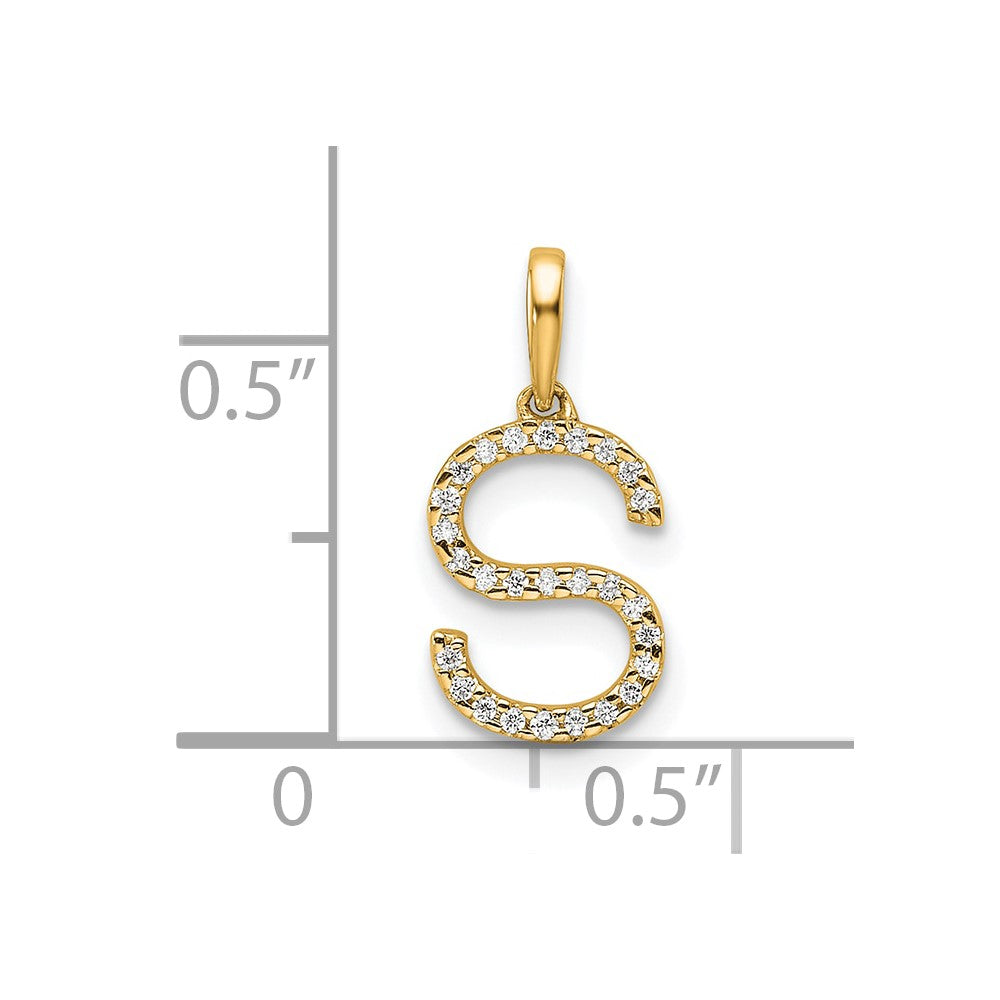 Diamond Letter S Initial Pendant - WBC