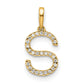 Diamond Letter S Initial Pendant - WBC