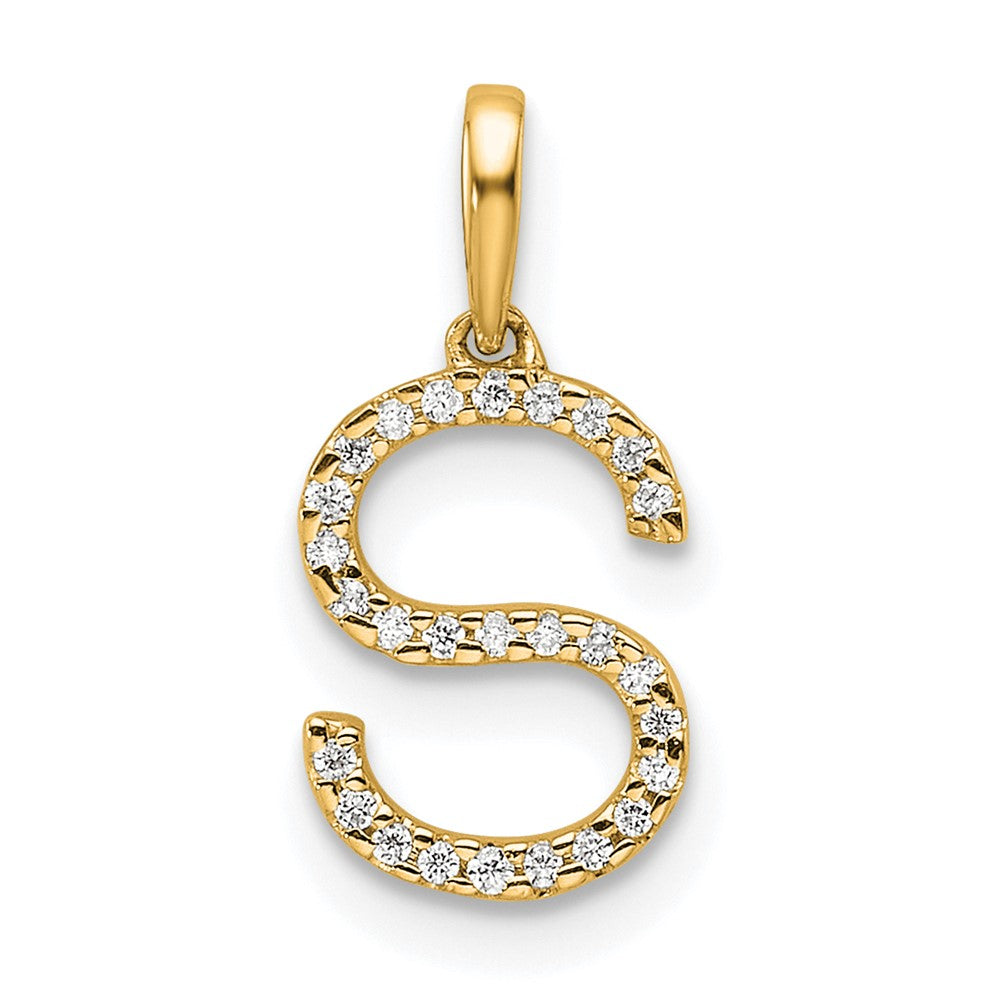 Diamond Letter S Initial Pendant - WBC