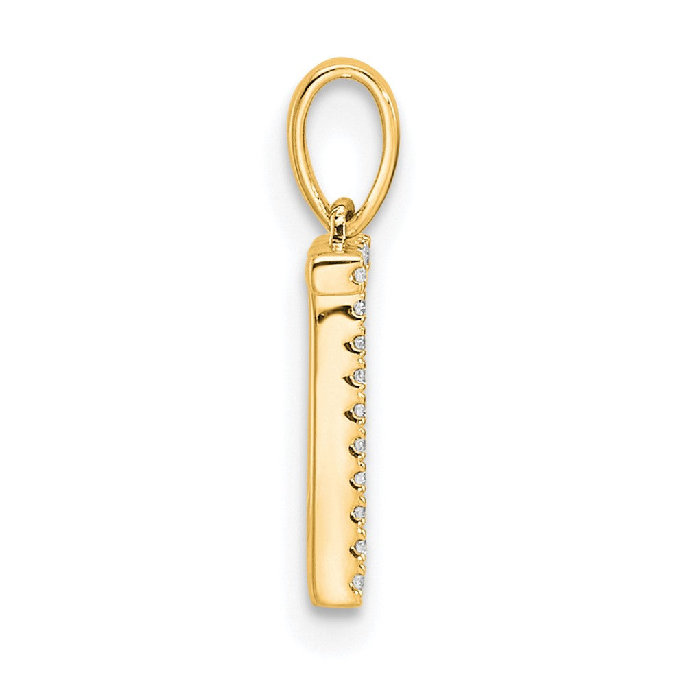 Diamond Letter T Initial Pendant - WBC