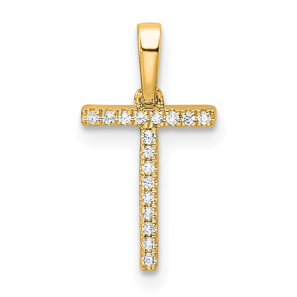 Diamond Letter T Initial Pendant - WBC