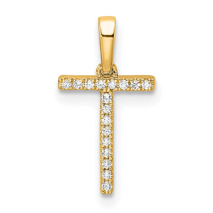 Diamond Letter T Initial Pendant - WBC