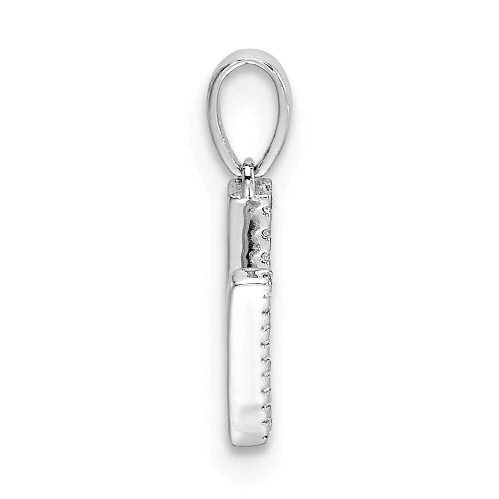 Diamond Letter V Initial Pendant - WBC
