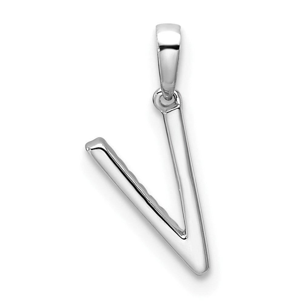 Diamond Letter V Initial Pendant - WBC