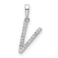Diamond Letter V Initial Pendant - WBC