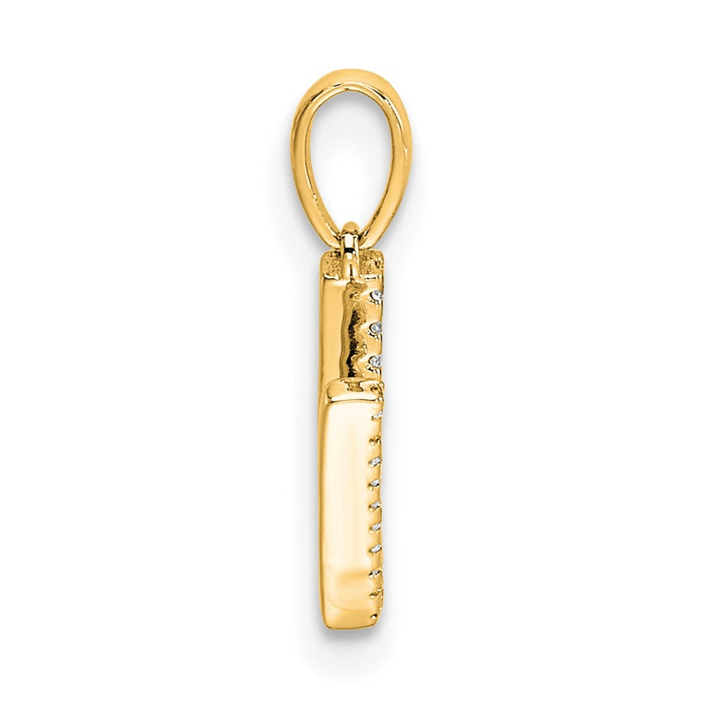 Diamond Letter V Initial Pendant - WBC