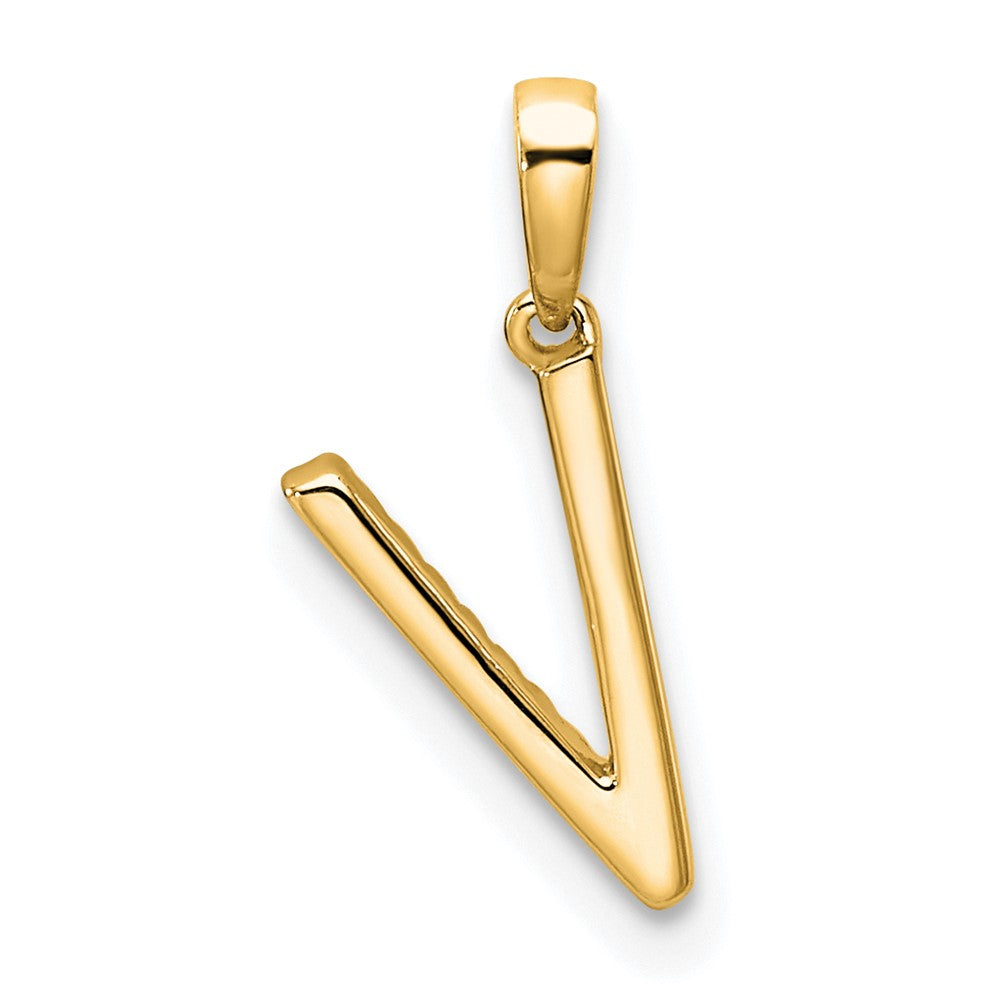 Diamond Letter V Initial Pendant - WBC