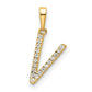Diamond Letter V Initial Pendant - WBC