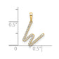 Diamond Letter W Initial Pendant - WBC