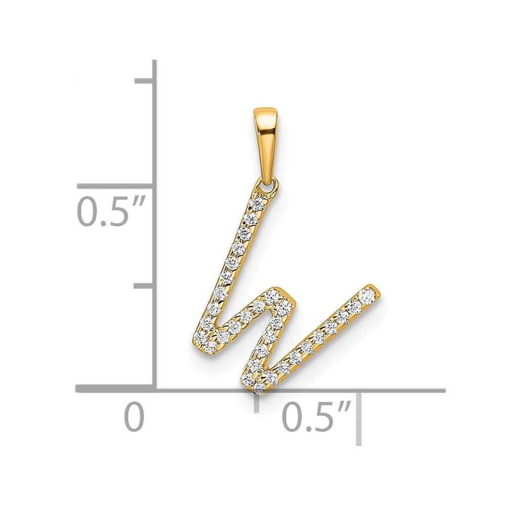 Diamond Letter W Initial Pendant - WBC